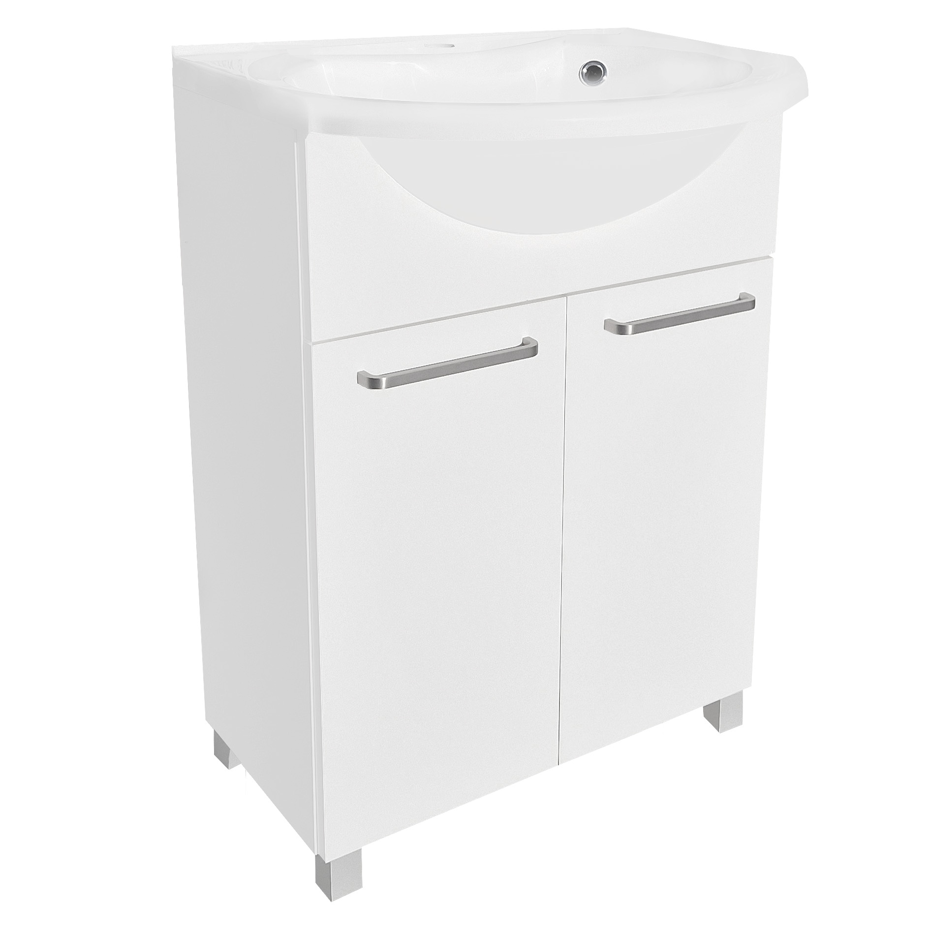 Umývadlo so skrinkou 60cm LANE MARBLE nastaviteľné nohy 60cm BIELA sada